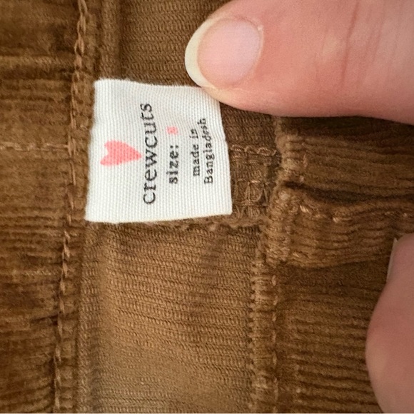 J. Crew Crewcuts Girls Brown Corduroy A-Line Skirt with Heart Pockets - Picture 4 of 4
